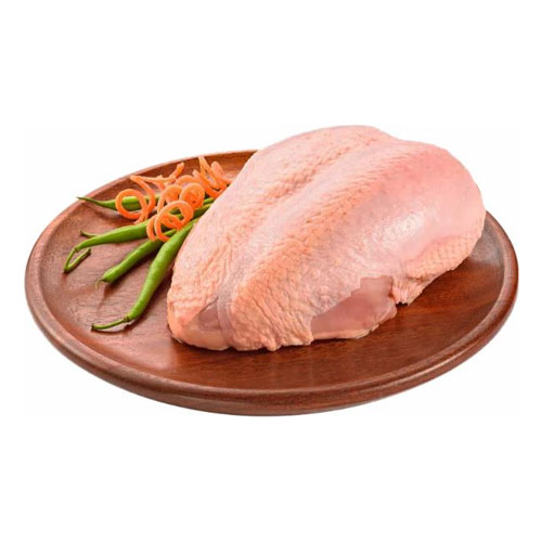 PEITO DE FRANGO CONGELADO COM OSSO E COM PELE PACOTE KG